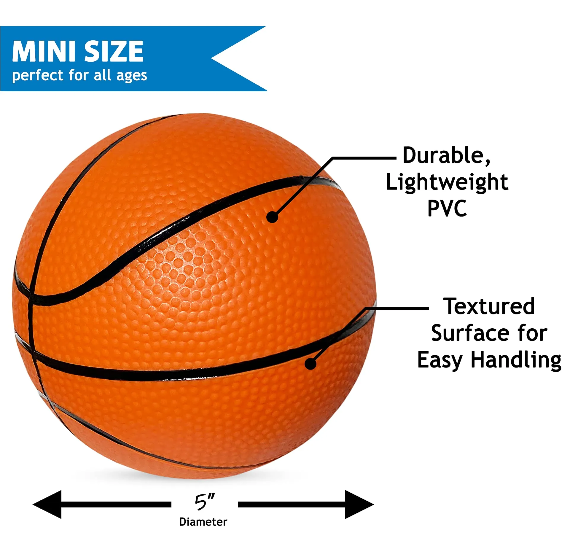 5" Mini Basketball Balls for Mini Hoop Basketball or Over The Door Basketball Hoop Games