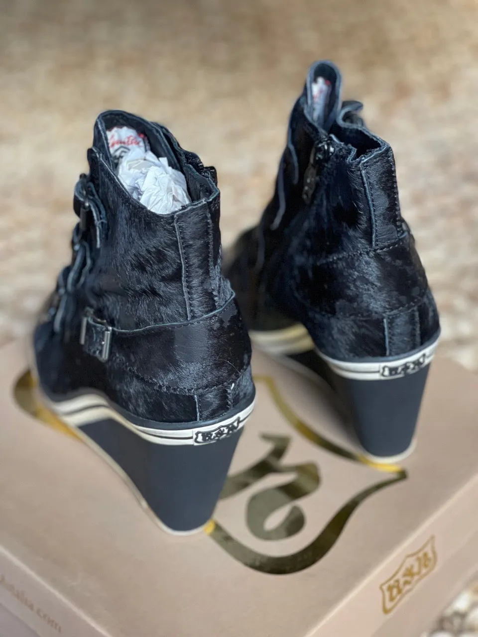 Ash Thelma Womens Wedge Sneaker Black