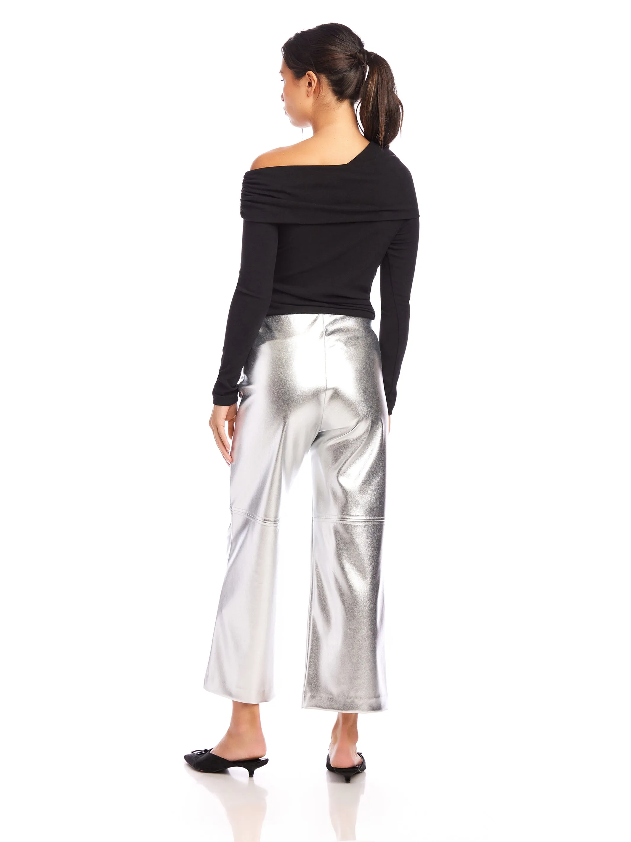 Faux Leather Cropped Pants