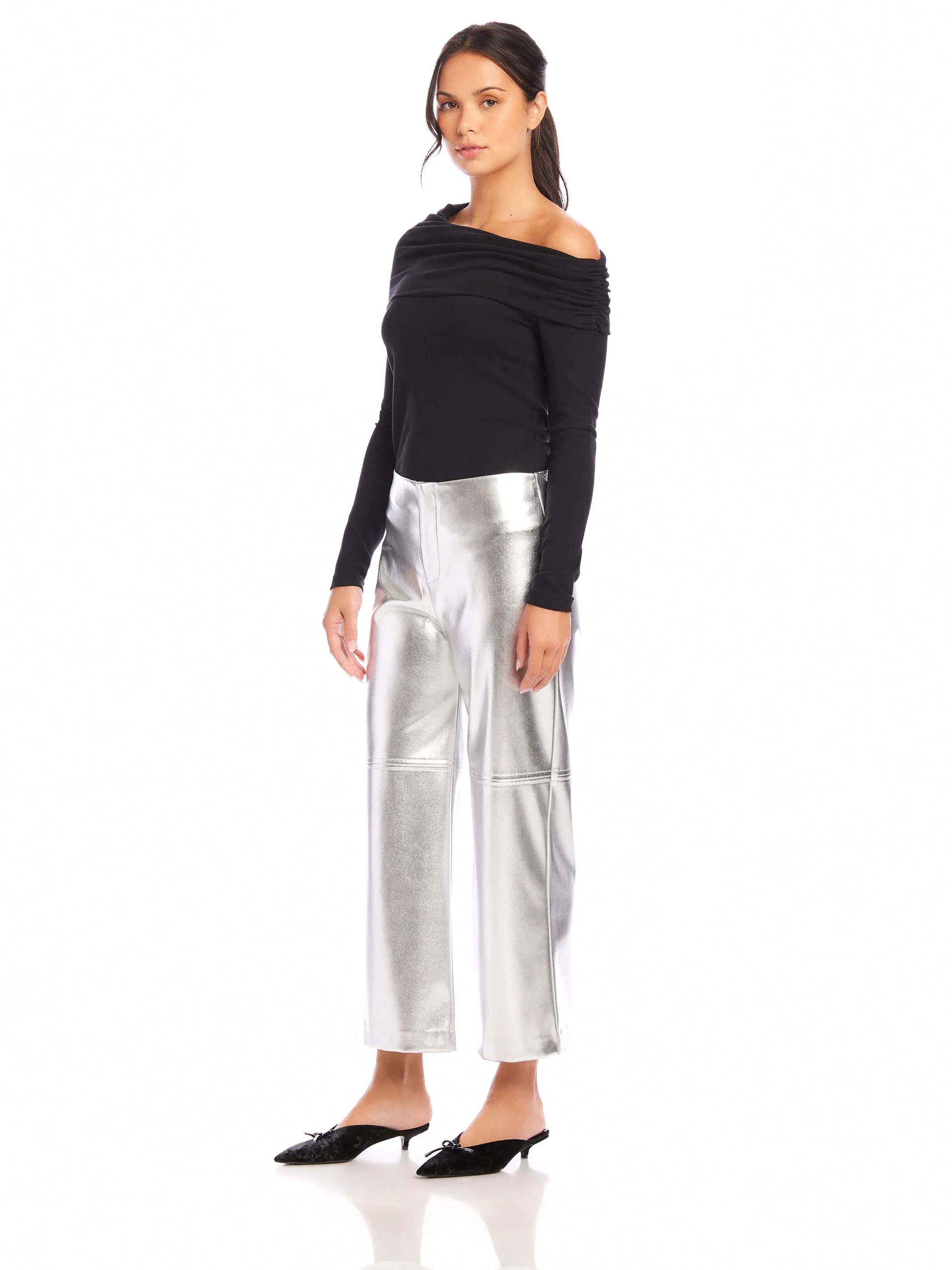 Faux Leather Cropped Pants