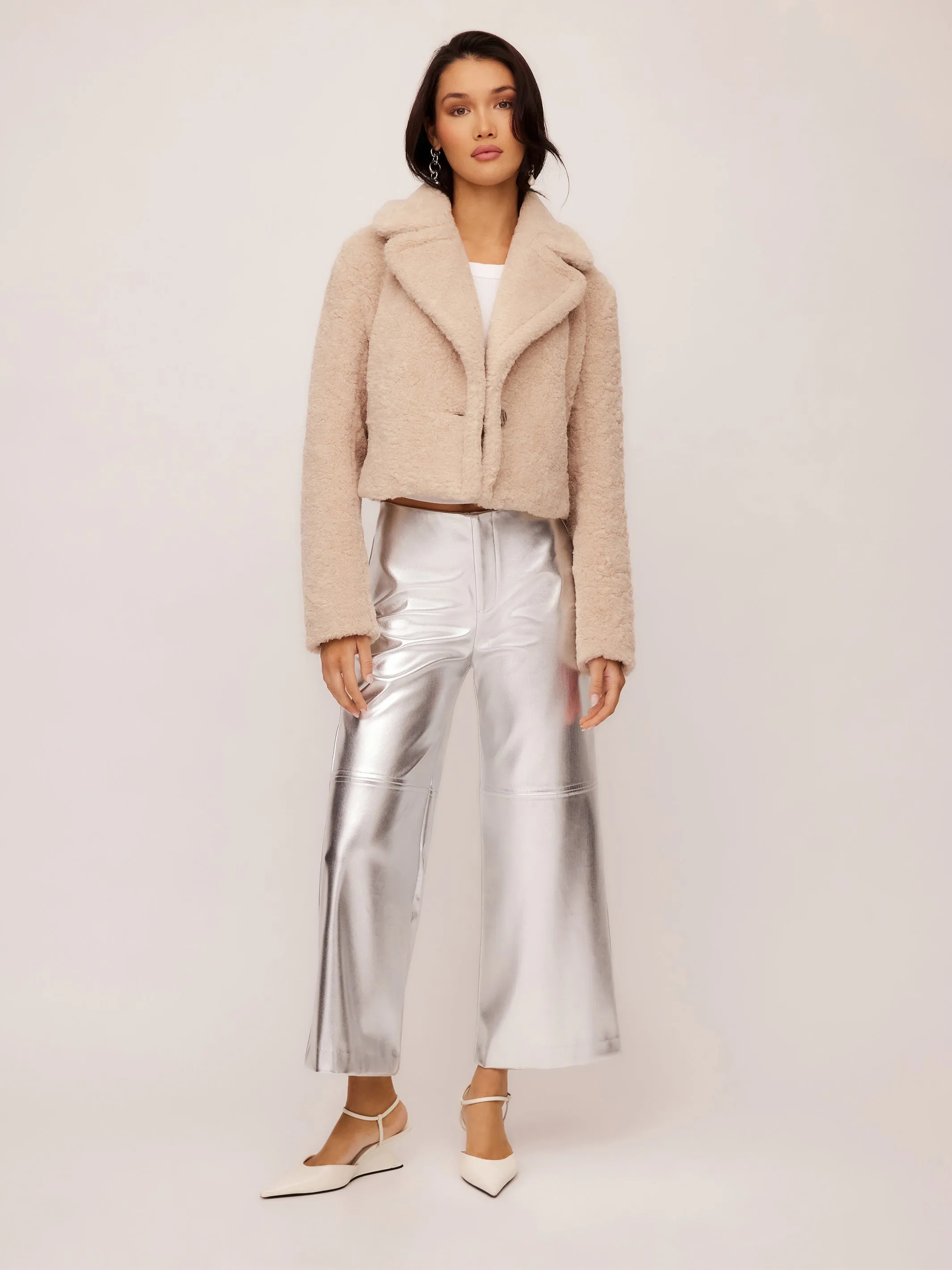 Faux Leather Cropped Pants
