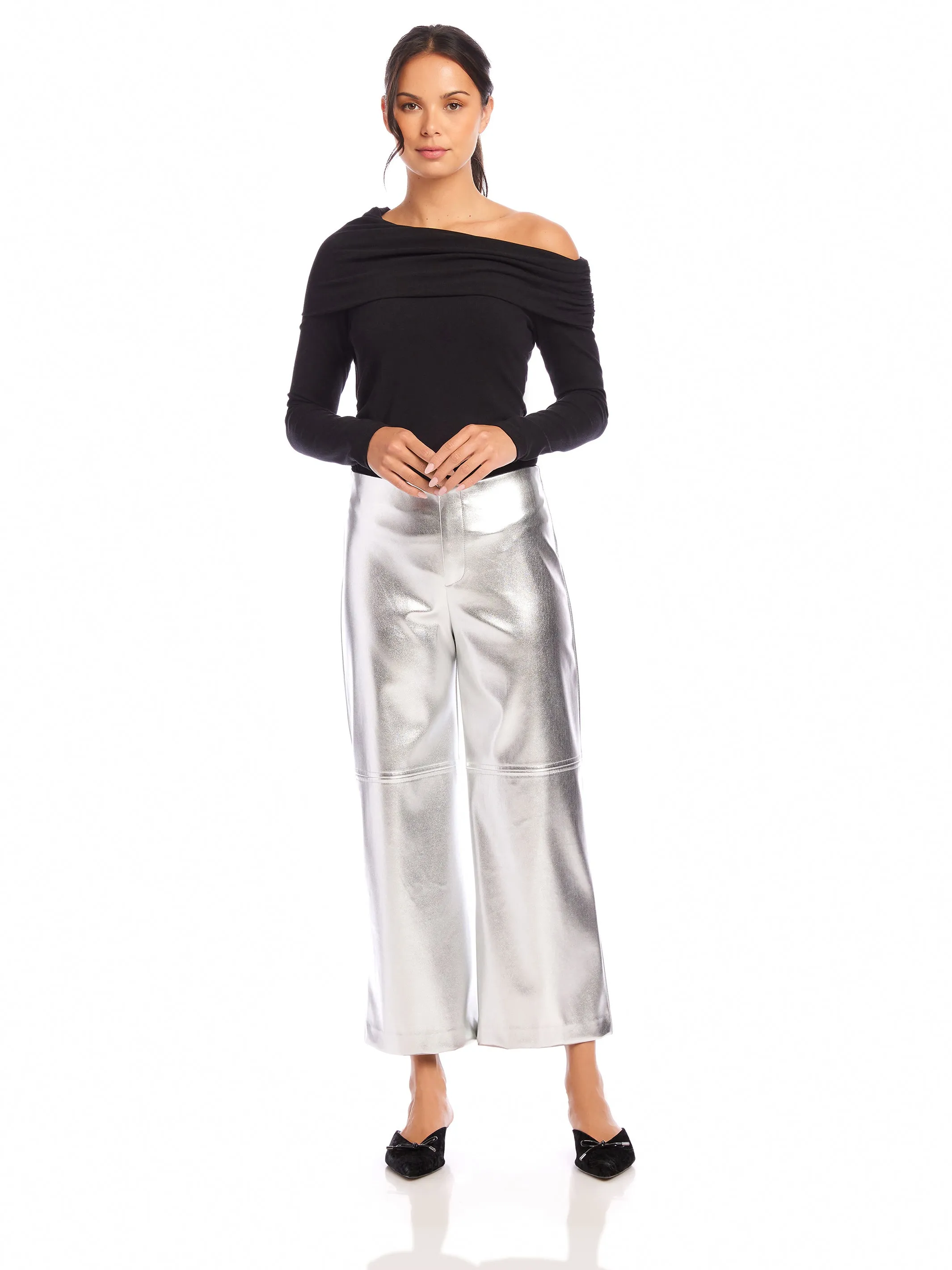 Faux Leather Cropped Pants