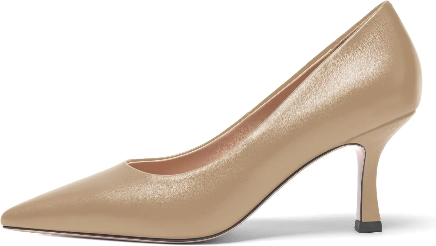 FOGEENA Womens Casual Pointed Toe Office Matte Slip On Stiletto High Heel Pumps Shoes 2.5 Inch