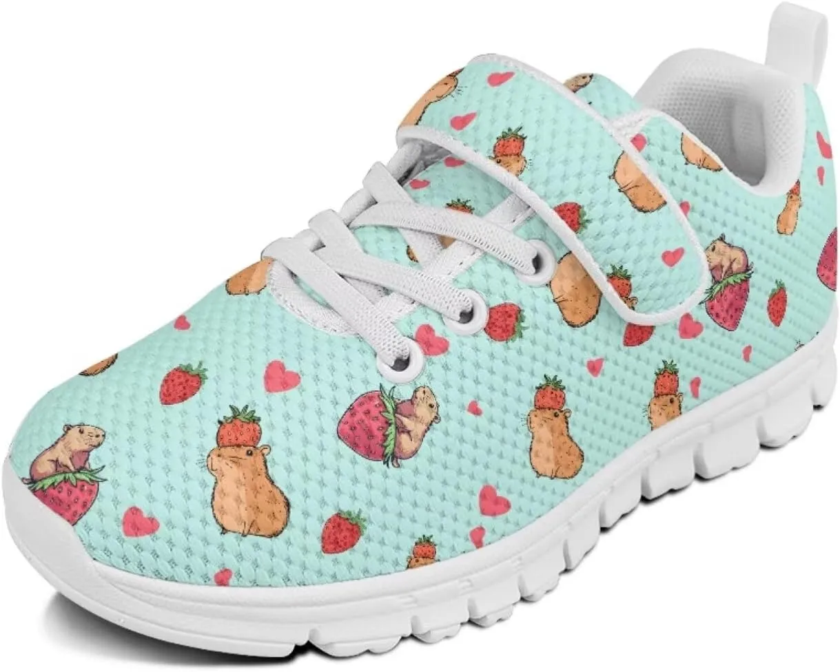 Forchrinse Capybara Print Kids Sneakers for Boys Girls Carton Running Tennis Shoes Sport Toddler Walking Sneakers Causal School Shoes Gift Birthday