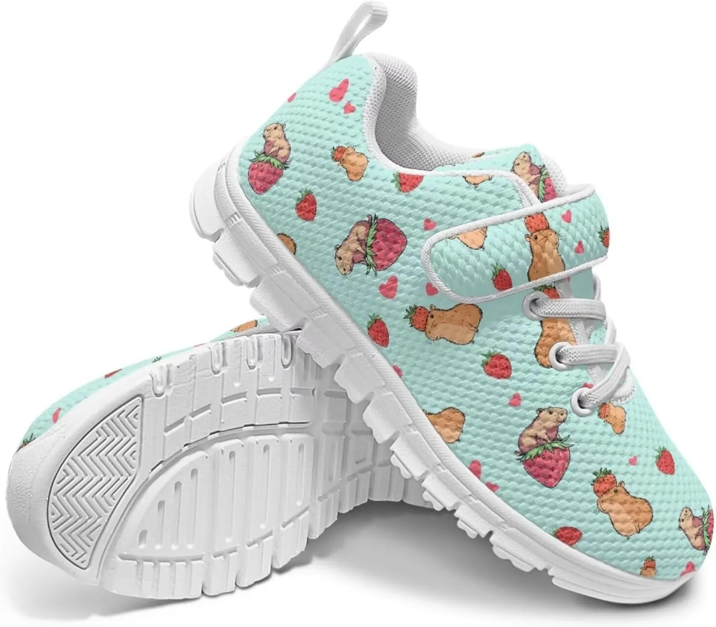 Forchrinse Capybara Print Kids Sneakers for Boys Girls Carton Running Tennis Shoes Sport Toddler Walking Sneakers Causal School Shoes Gift Birthday