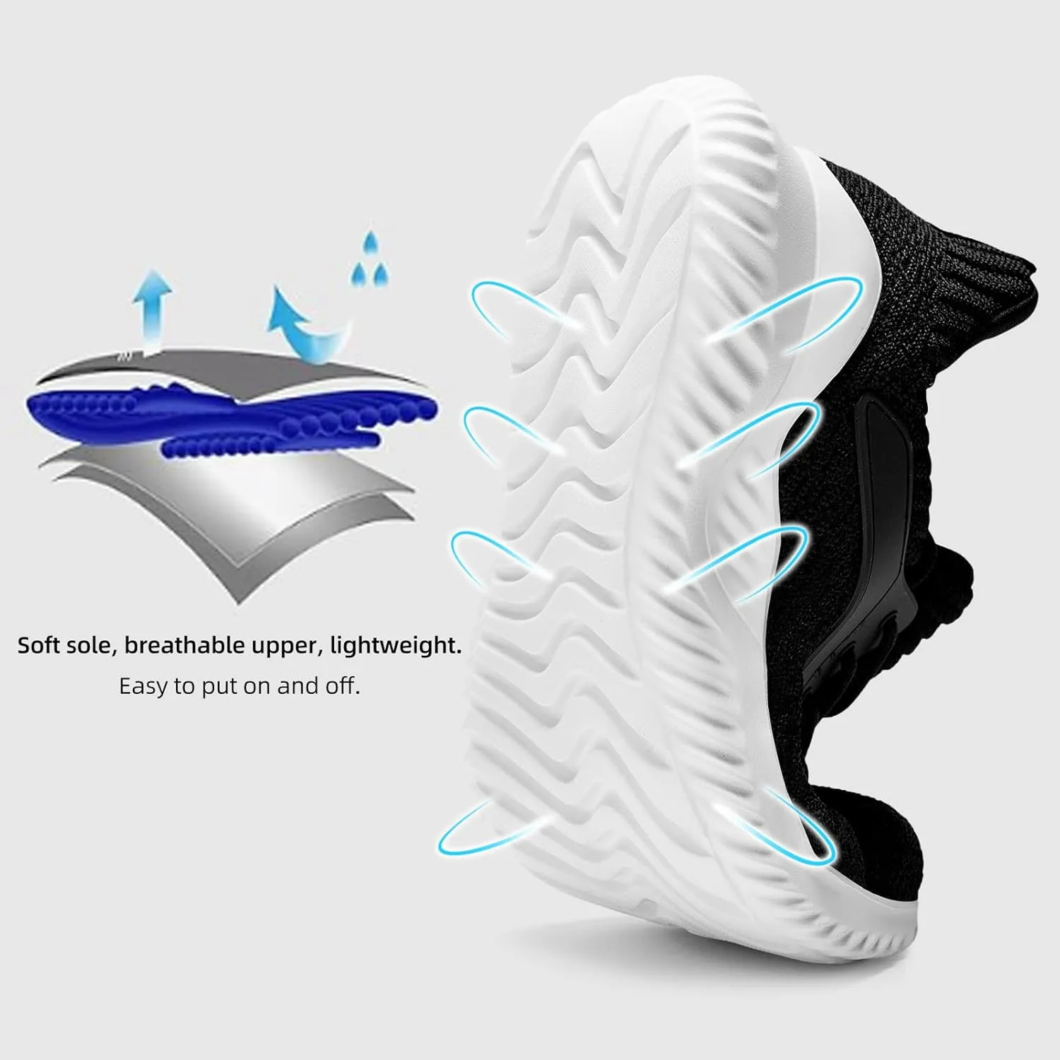 KPP qianguangg Women's Walking Shoes Hands Free Slip-On Sneakers Breathable Tennis Shoes for Women