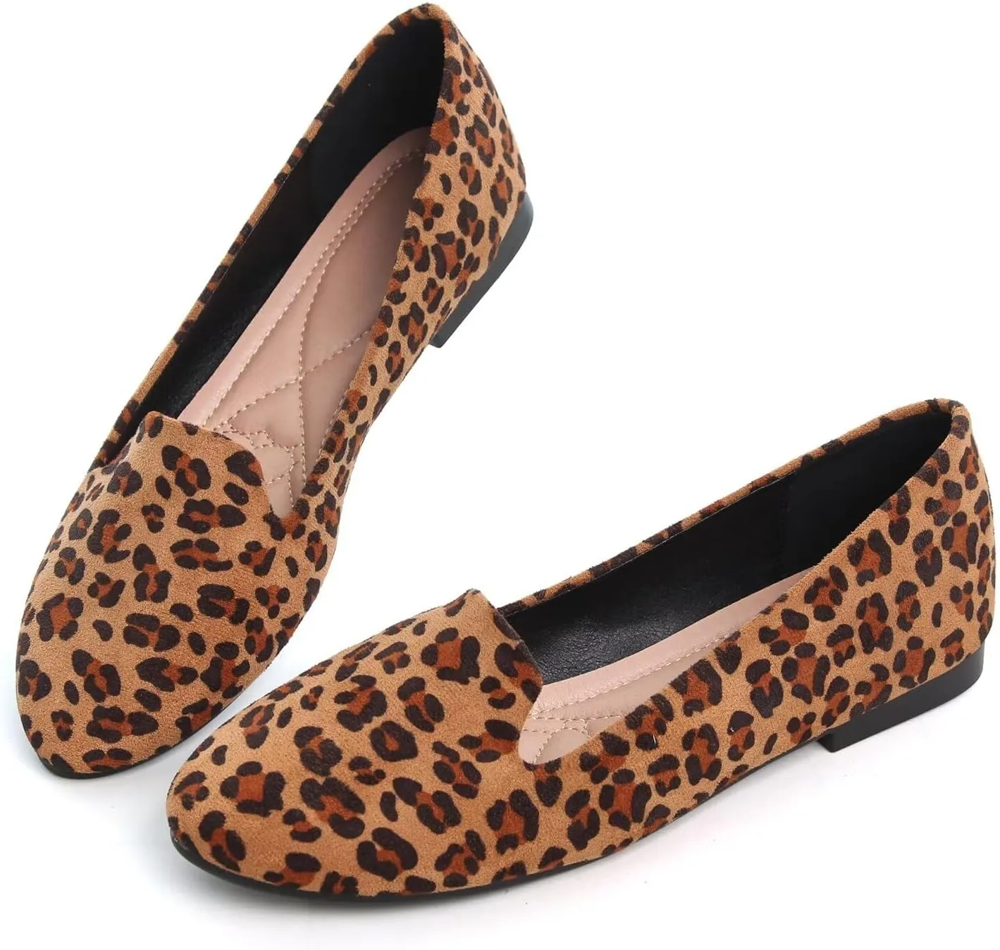 LUXINYU Flats for Women Classic Pointed Toe Slip-On Ballet Flats Soft Pu Leather Dress Shoes Comfortable Loafers Lightweight