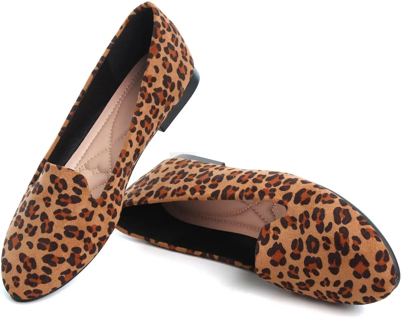 LUXINYU Flats for Women Classic Pointed Toe Slip-On Ballet Flats Soft Pu Leather Dress Shoes Comfortable Loafers Lightweight