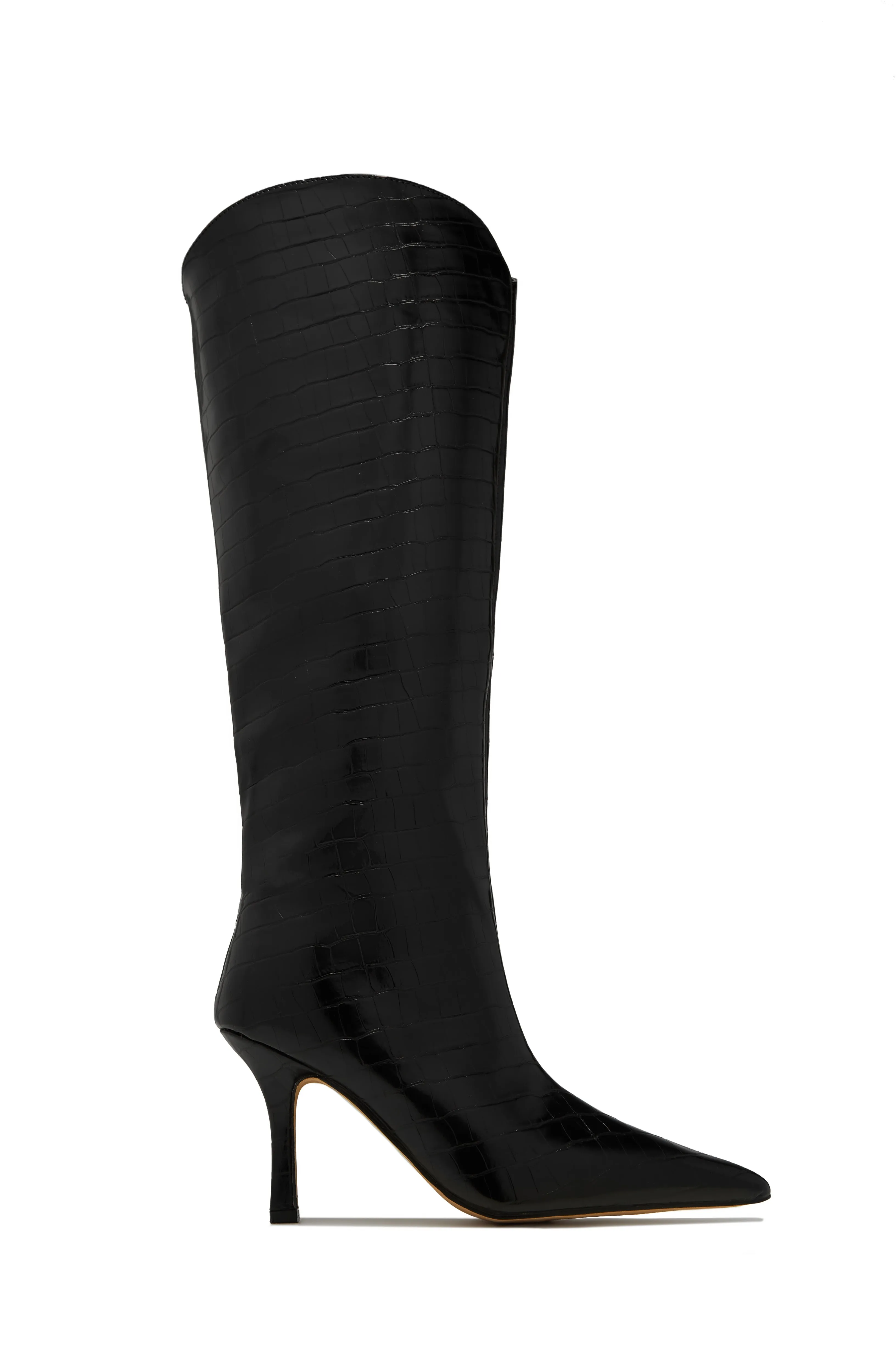 Shyla Knee High Boots - Cherry