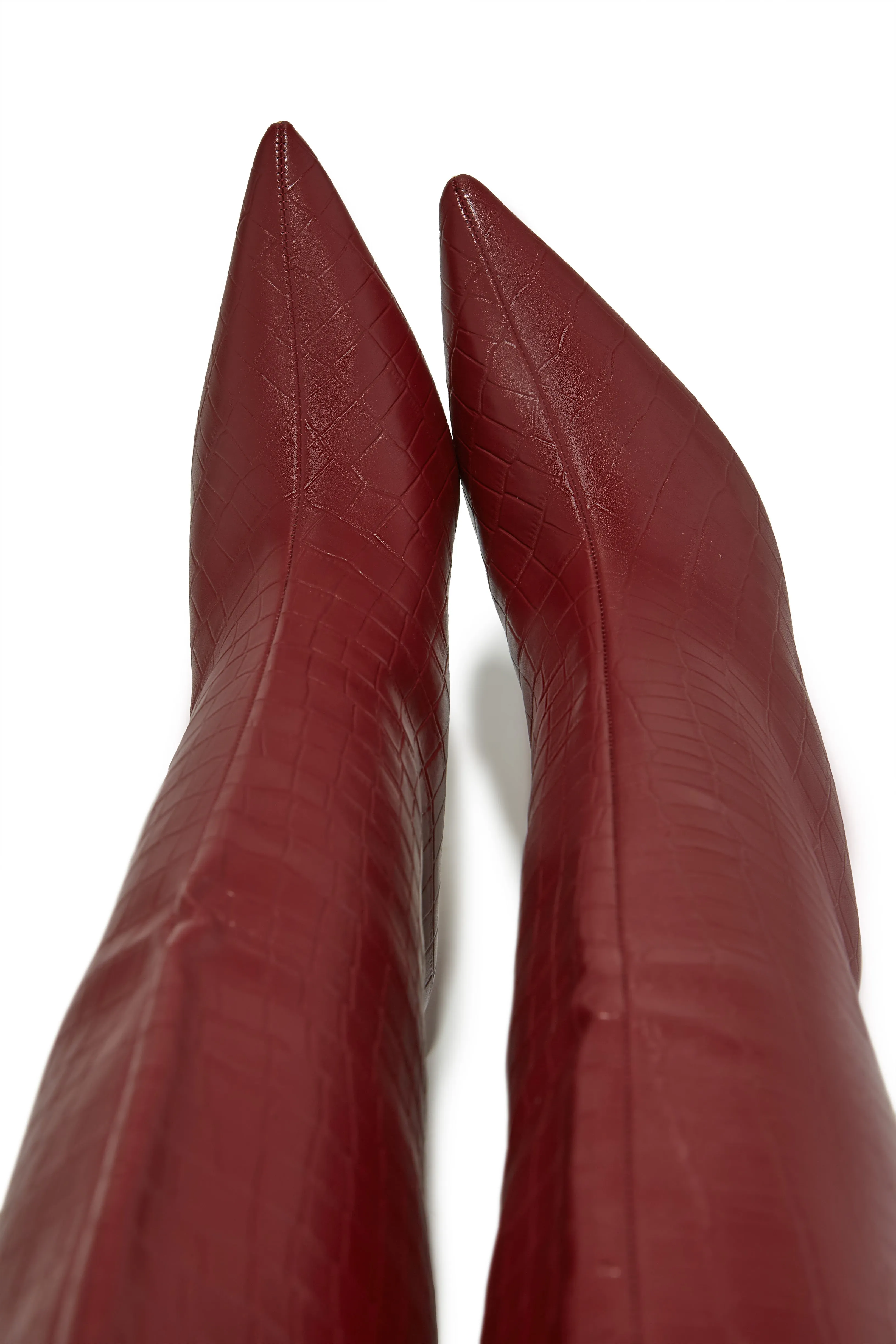 Shyla Knee High Boots - Cherry
