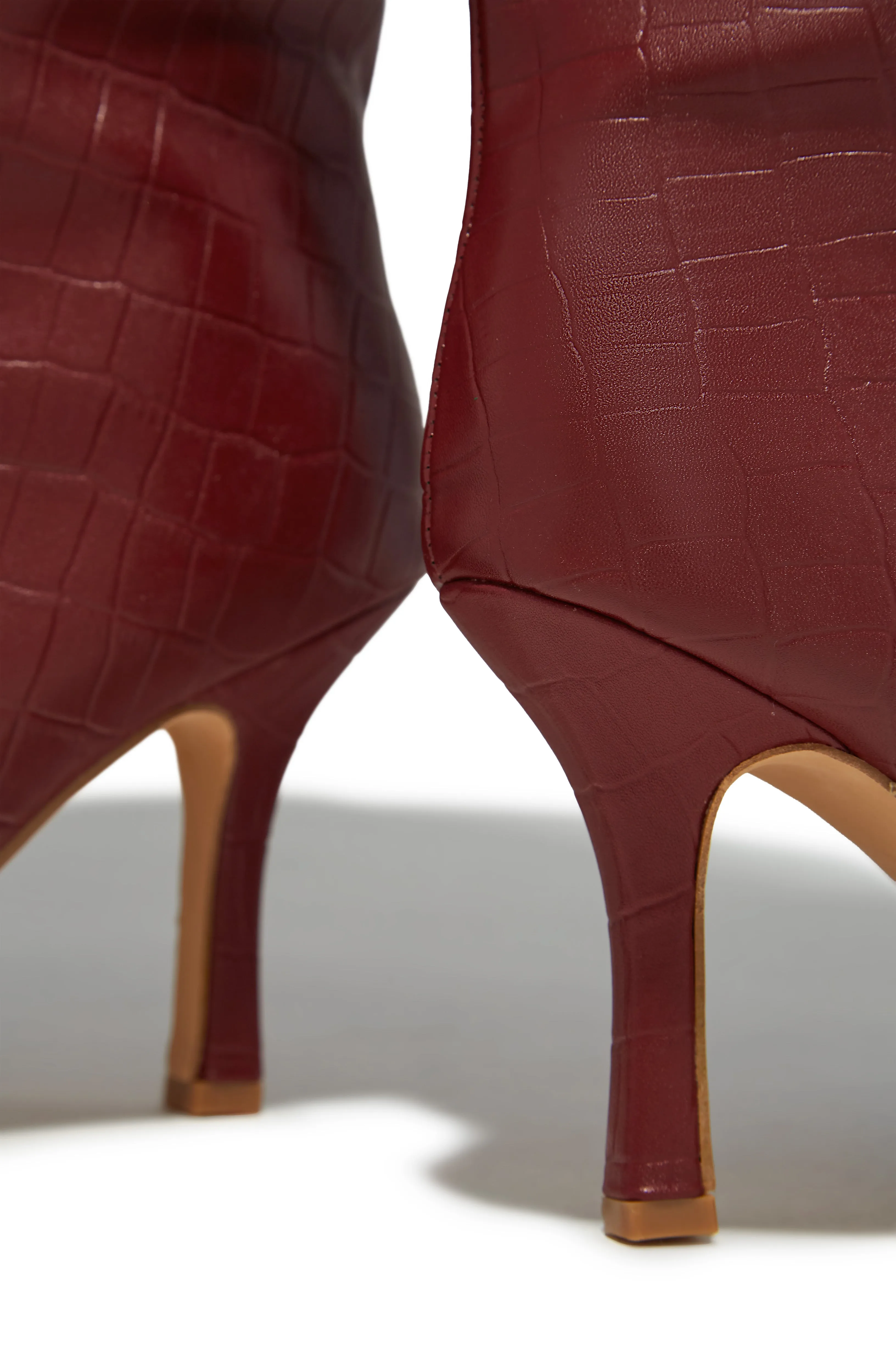 Shyla Knee High Boots - Cherry
