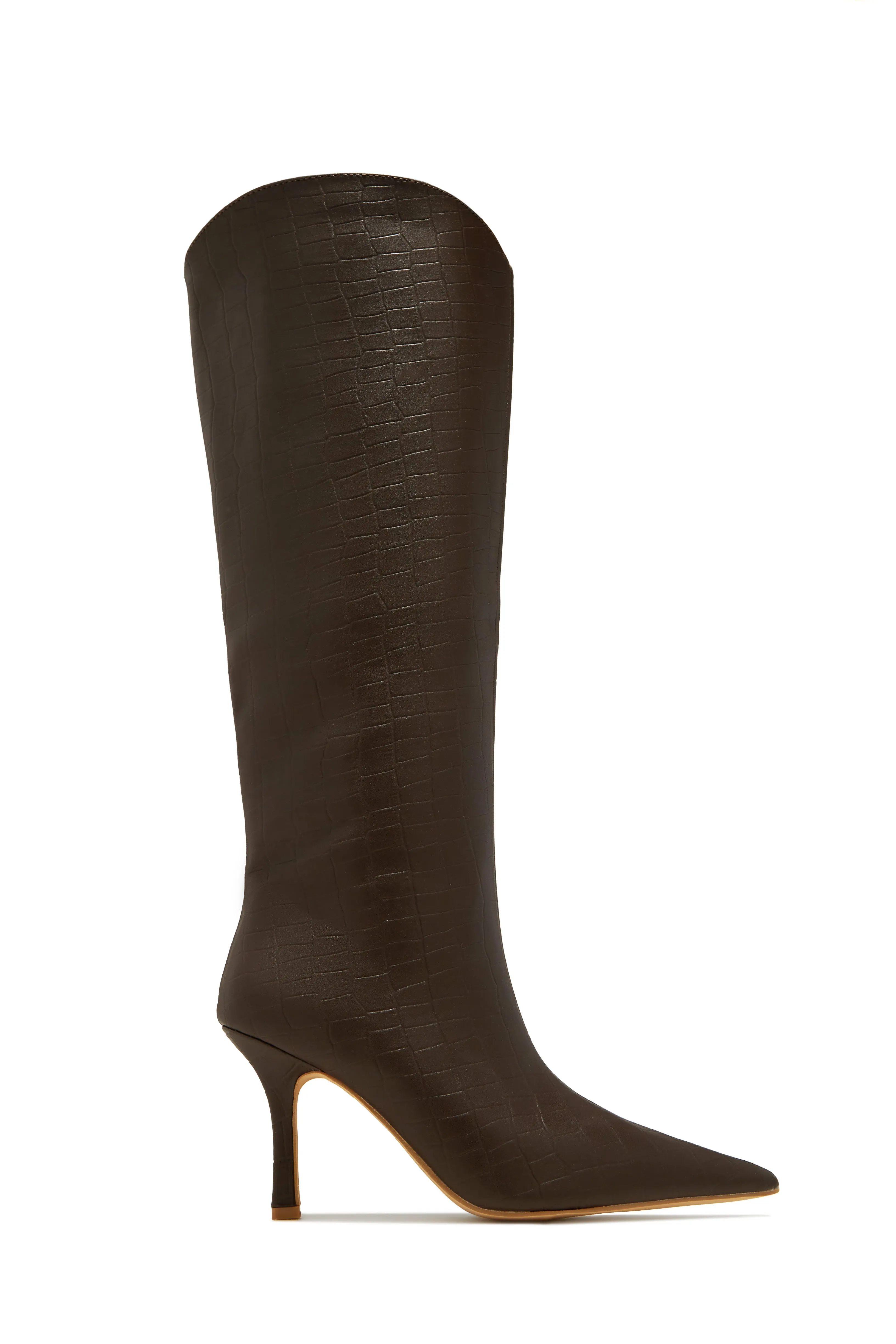Shyla Knee High Boots - Cherry
