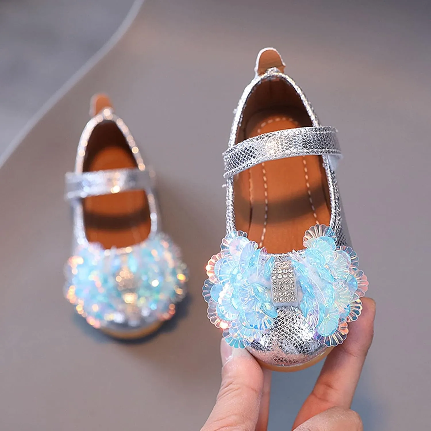 Summer and Autumn Fashion Girls Casual Shoes Colorful Sequins Bow Flat Lightweight Dress Shoes Baby Boy Boots