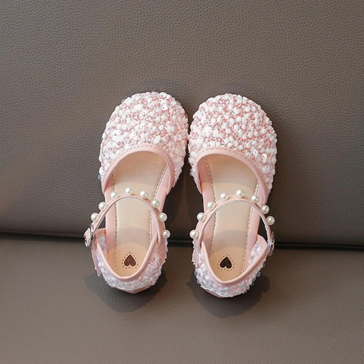 Toddler Girls Dress Shoes Ballet Flat Little Girl's Mary Jane Princess Flower Girl Shoes for Toddler Sandals Size 4
