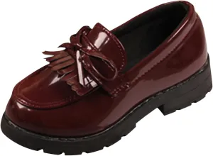 Toddler Girls Dress Shoes Comfort Lace-Up Oxfor Shoes Loafer Flat (Toddler/Little Kid) Slip On Leather Loafer