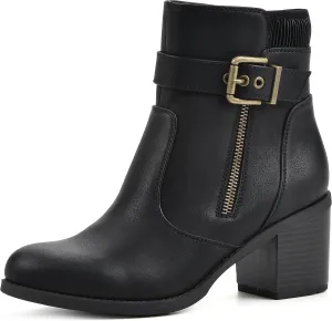WHITE MOUNTAIN Women's Shoes Dessert Block Heel Bootie