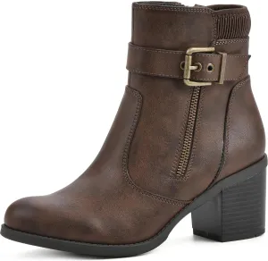 WHITE MOUNTAIN Women's Shoes Dessert Block Heel Bootie
